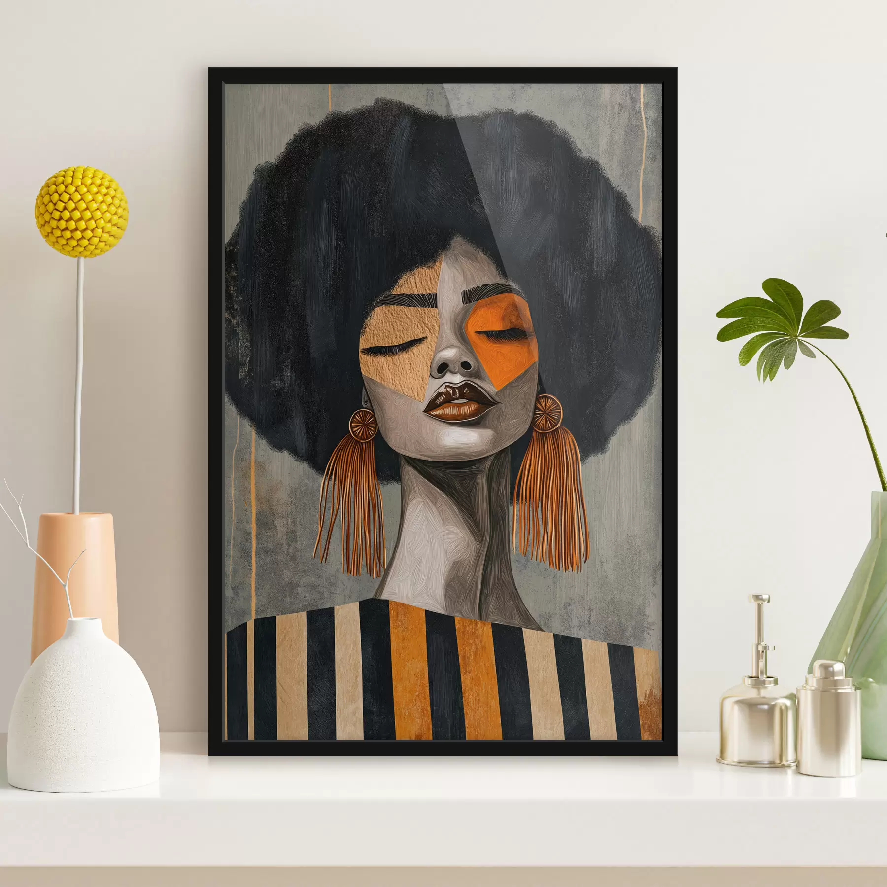 Papier peint Fille afro f50336