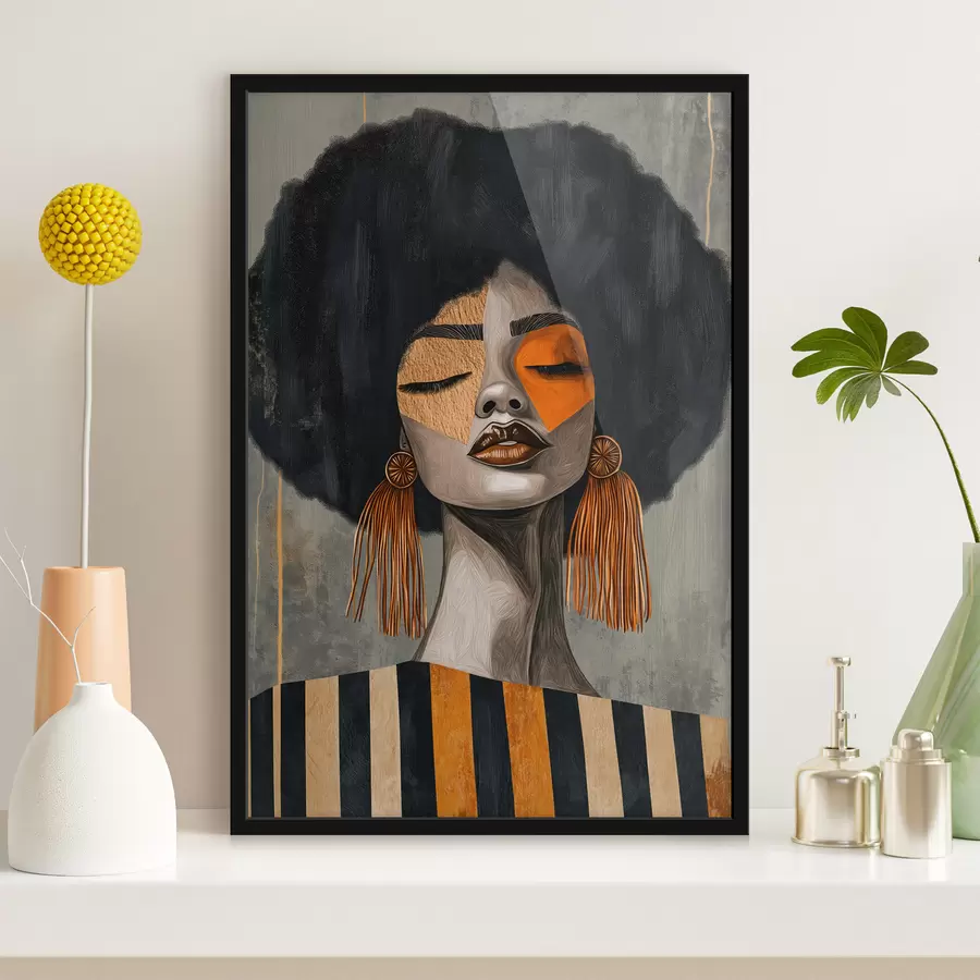 Papier peint Fille afro f50336
