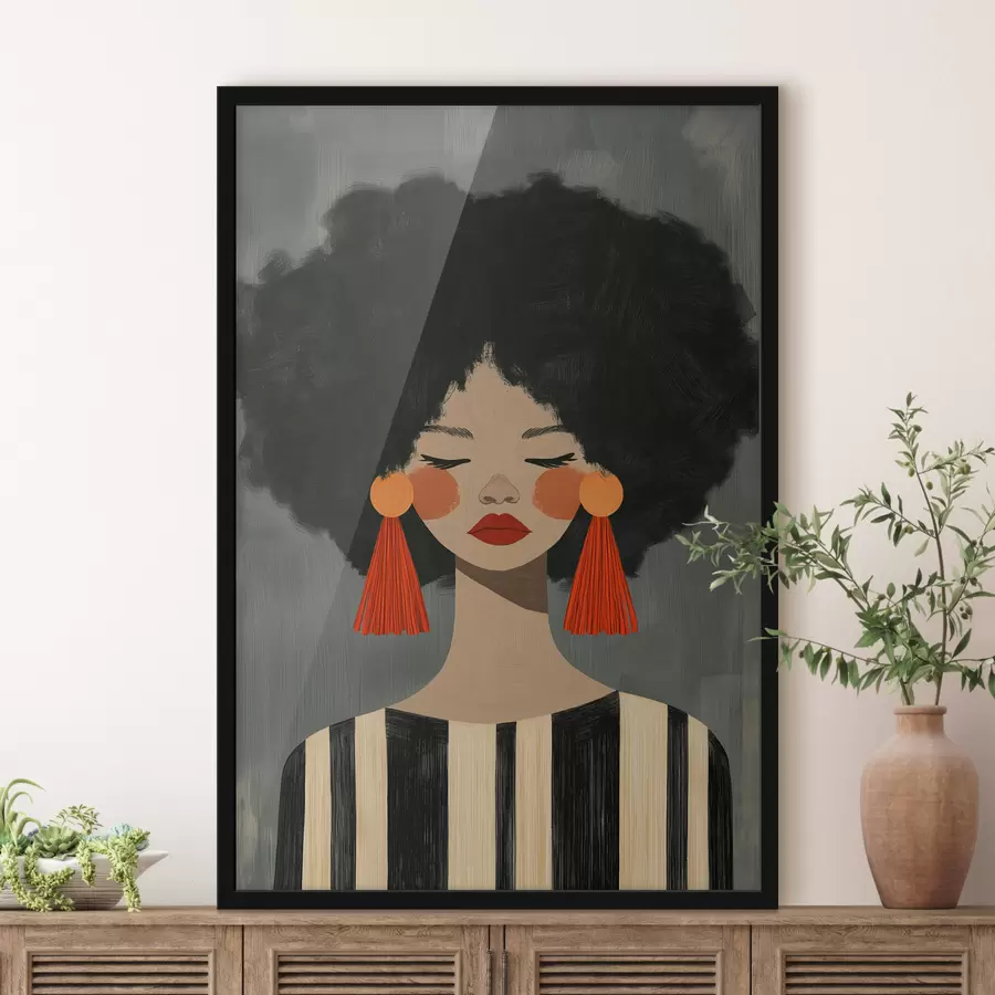 Papier peint Fille afro f50338