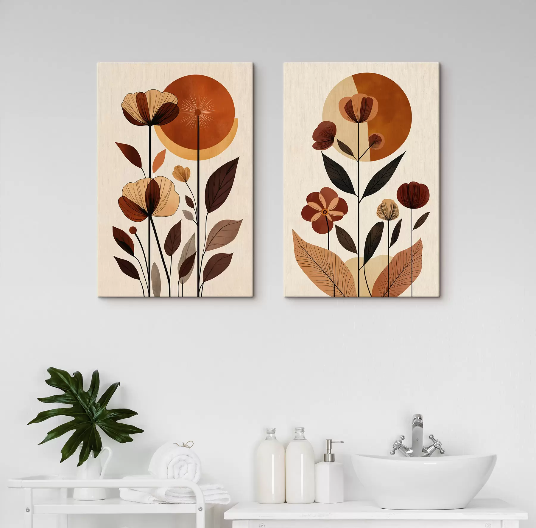 Tableau Fleurs abstraites m30884