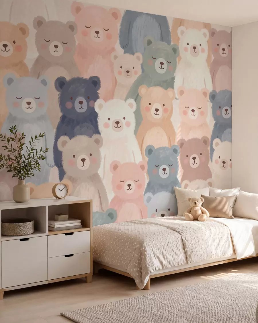 Papier peint Oursons pastel w10010