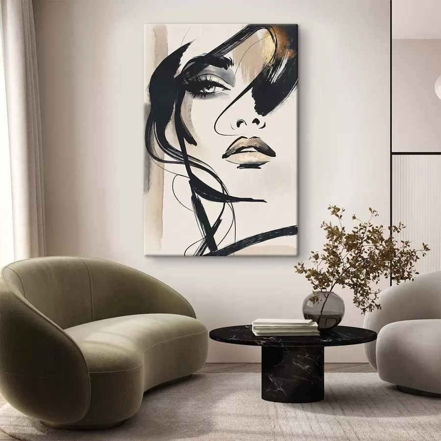 Tableau Portrait féminin abstrait s50162