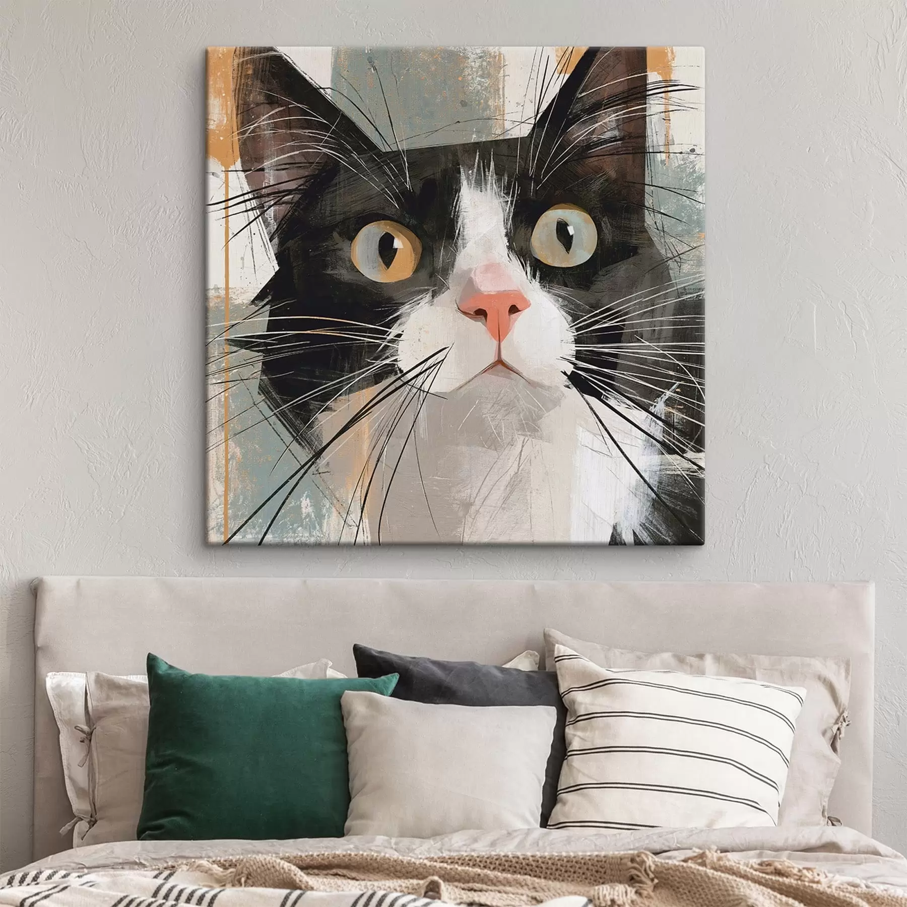 Tableau Portrait abstrait d'un chat s50165
