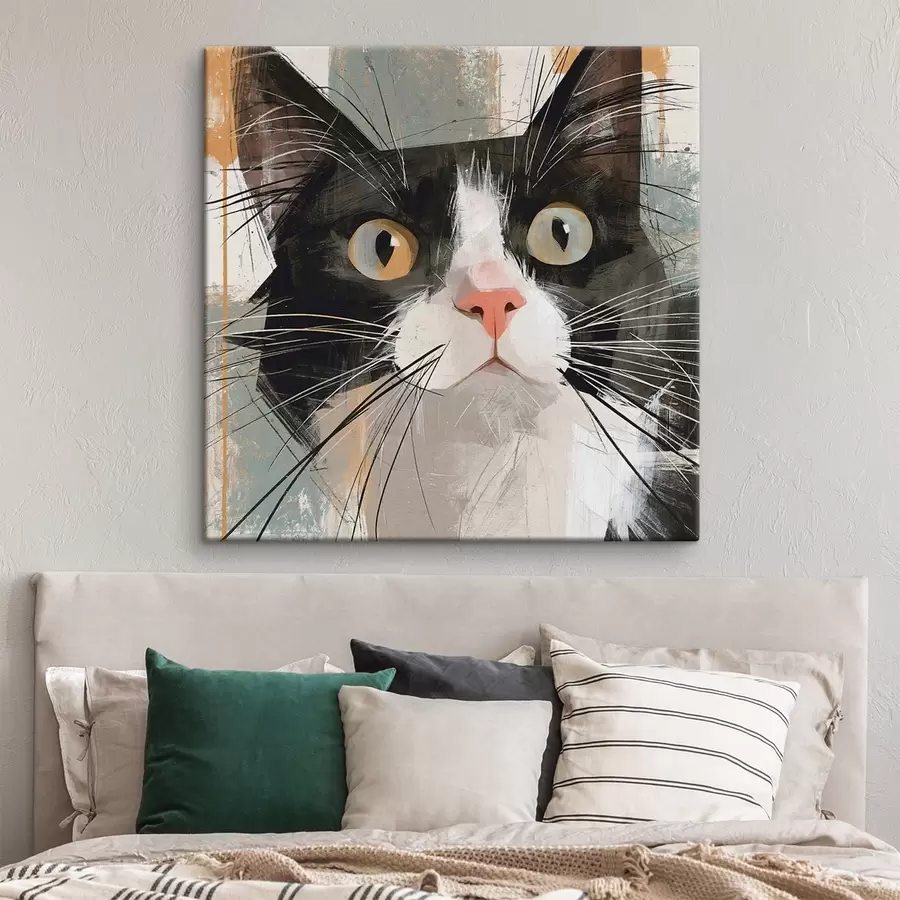 Tableau Portrait abstrait d'un chat s50165