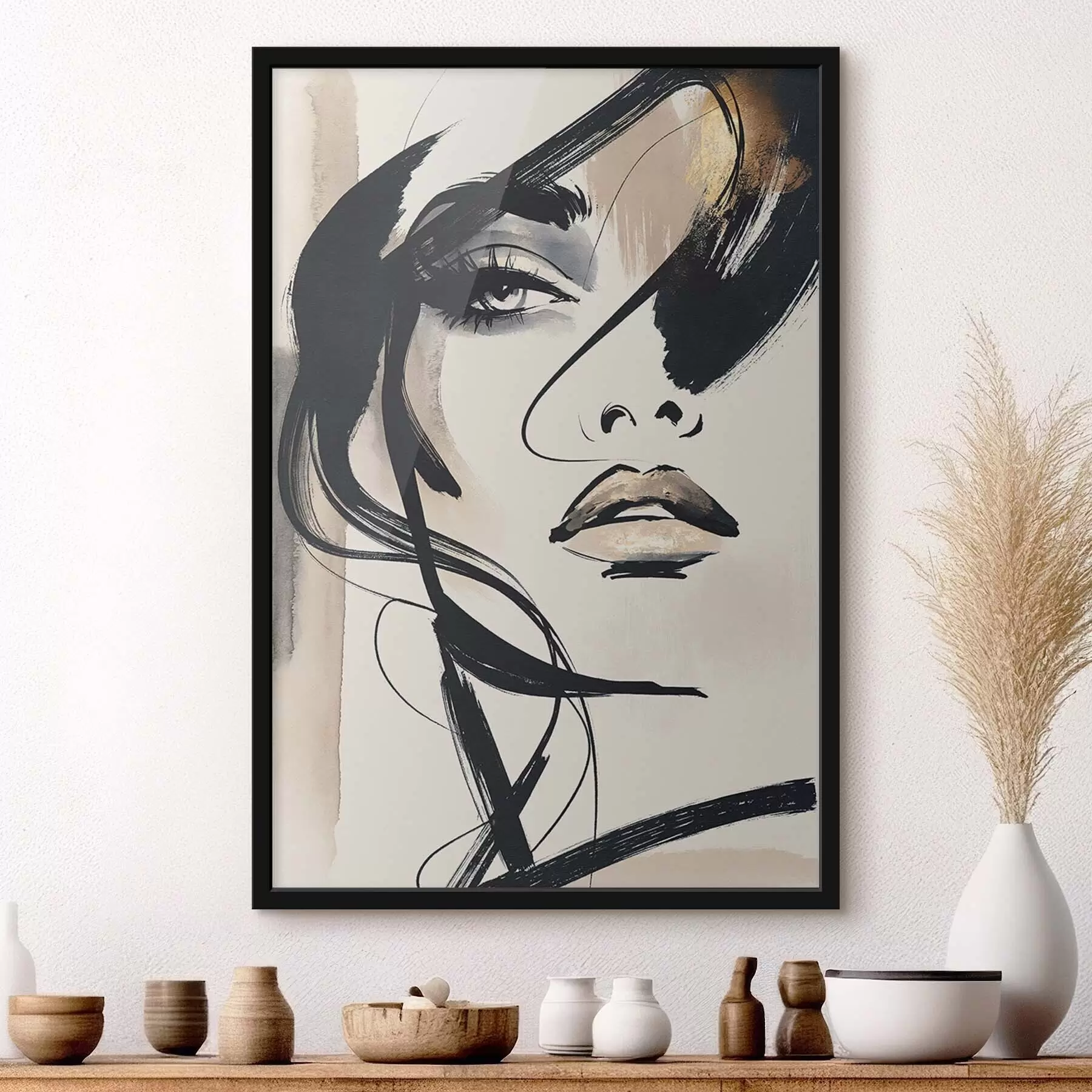 Papier peint Portrait féminin abstrait f50162