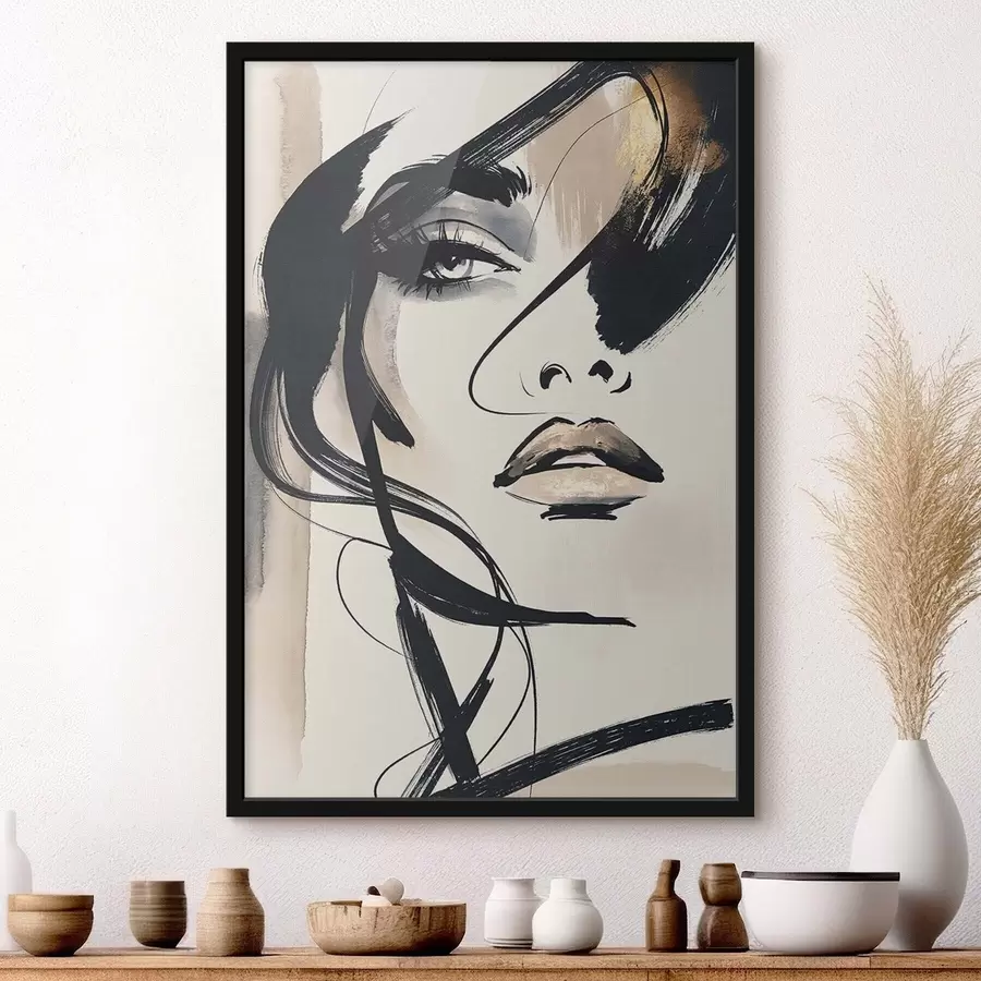 Papier peint Portrait féminin abstrait f50162