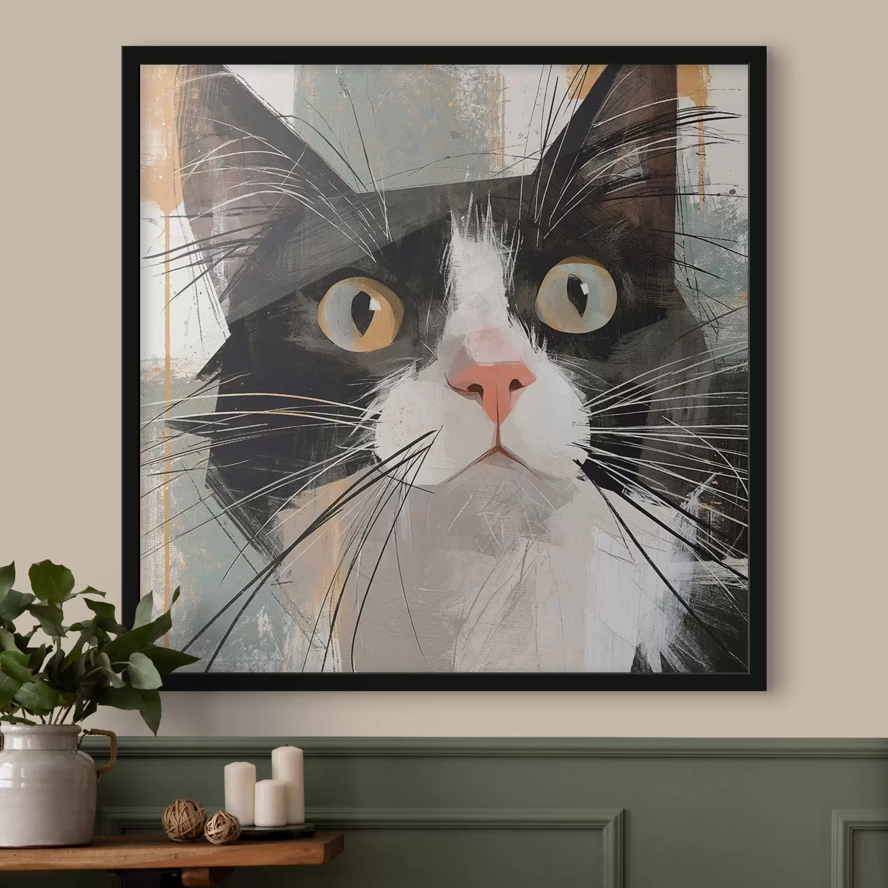 Papier peint Portrait abstrait d'un chat f50165
