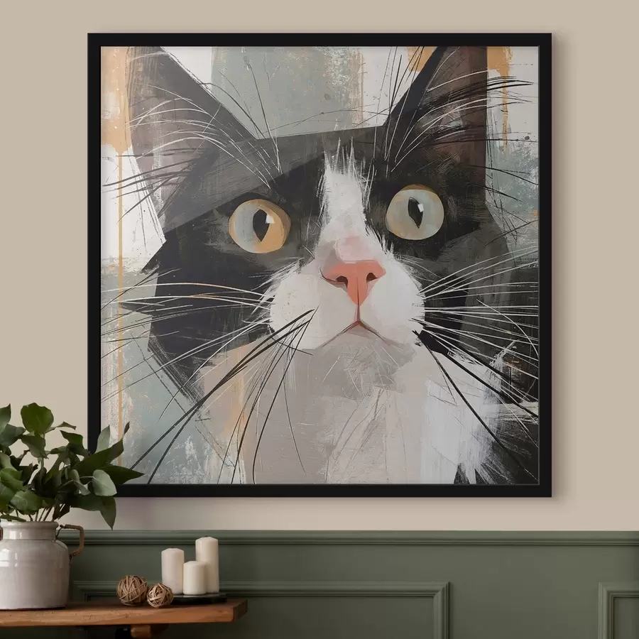 Papier peint Portrait abstrait d'un chat f50165