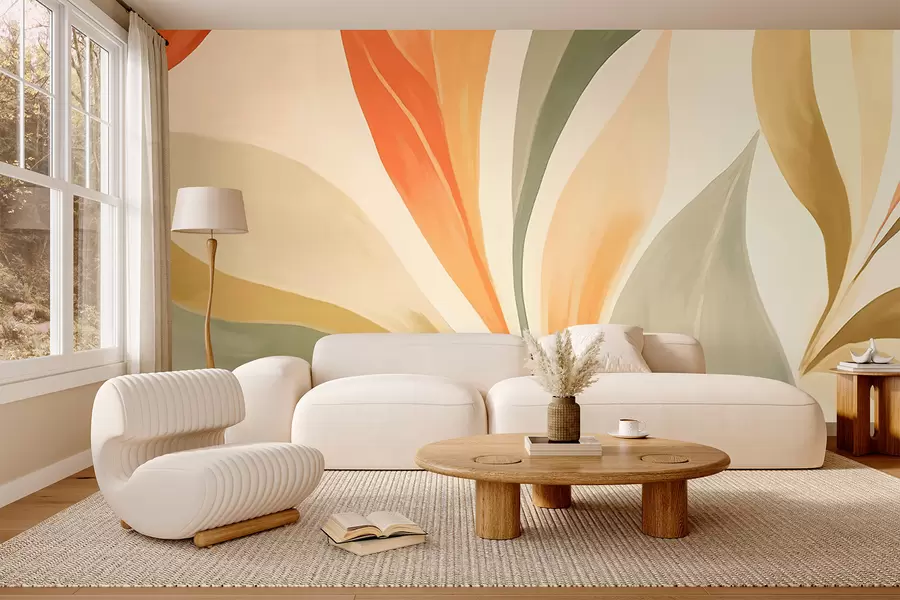 Papier peint Feuilles pointues w05839