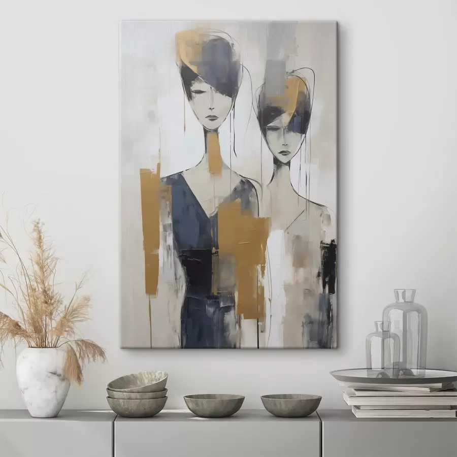 Tableau Personnages abstraits, imitation de la peinture s50378