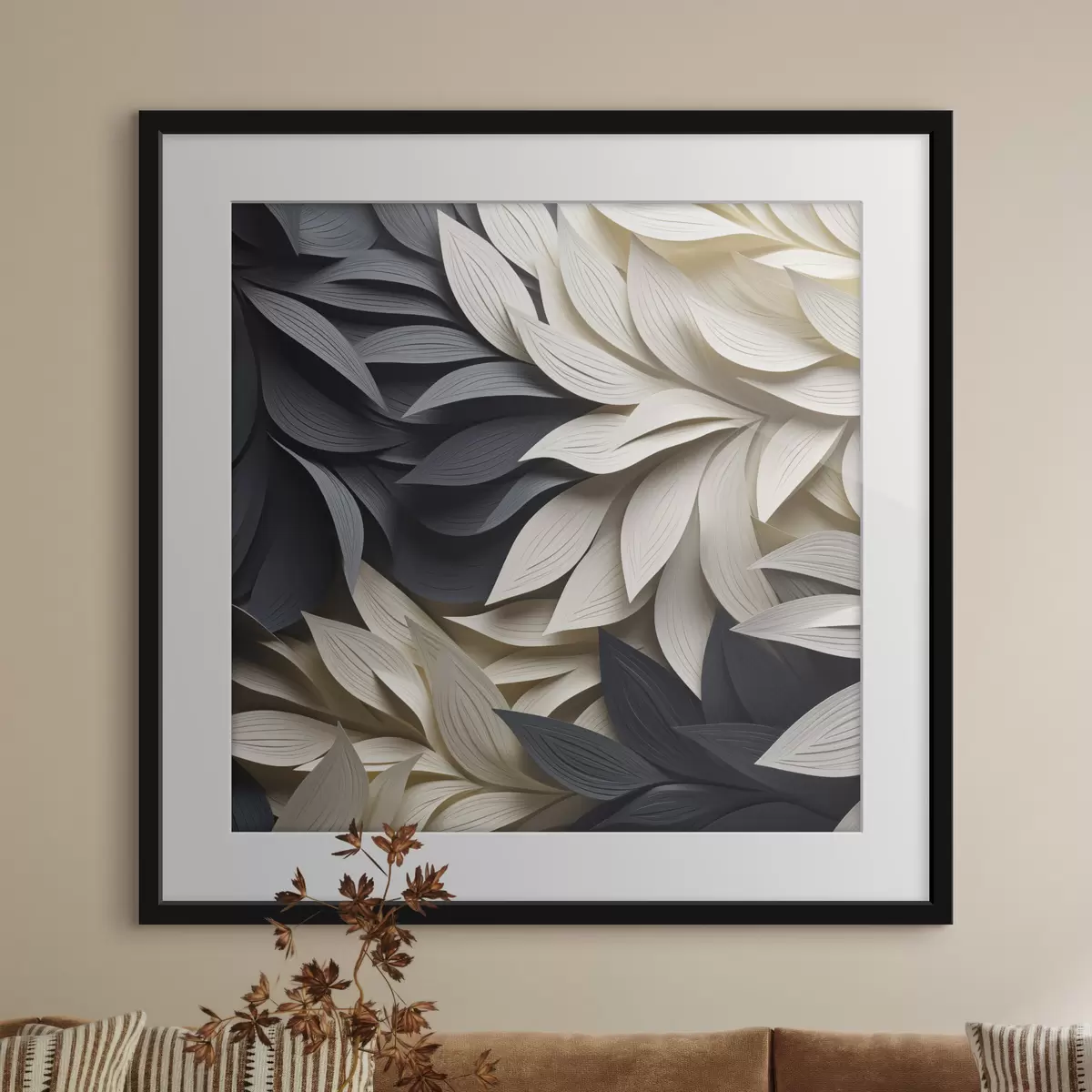 Poster Feuilles stylisées abstraites f50376