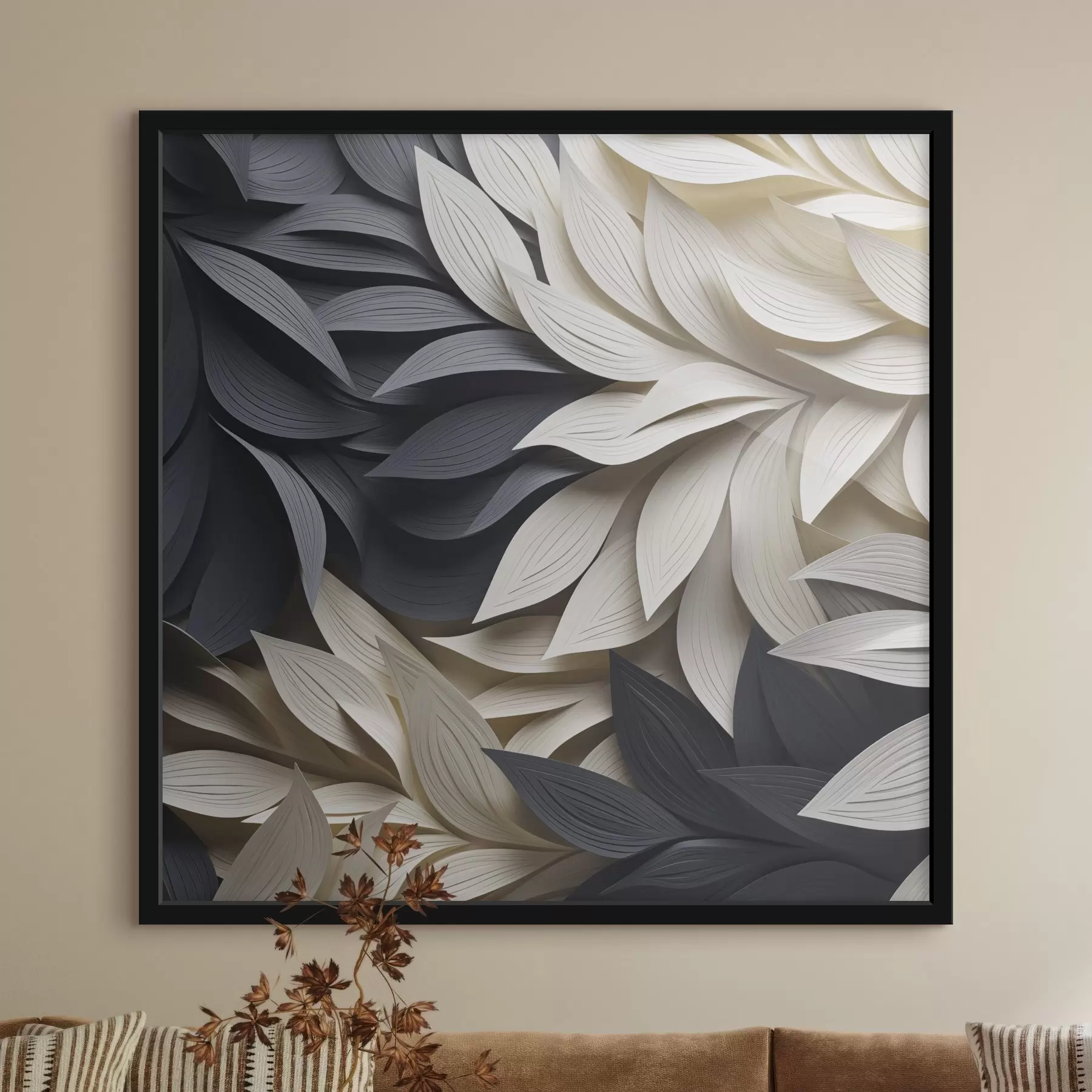 Papier peint Feuilles stylisées abstraites f50376