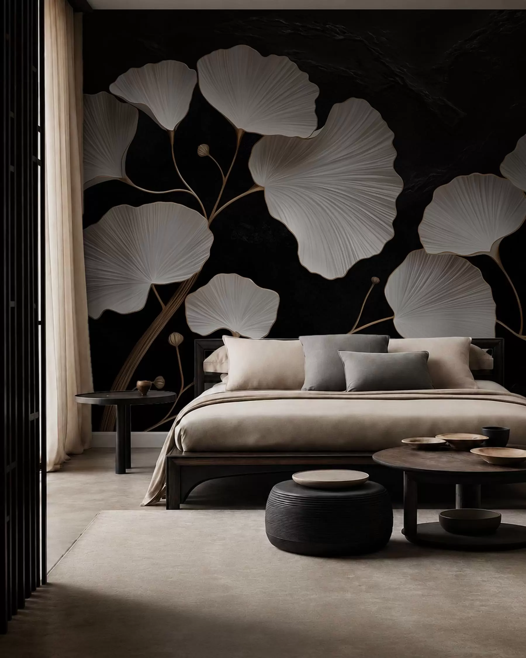 Papier peint Ginkgo de nuit w05860