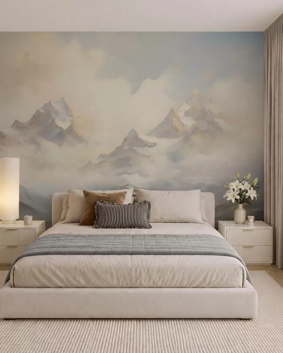 Papier peint Paysage de montagne imitation peinture w05873