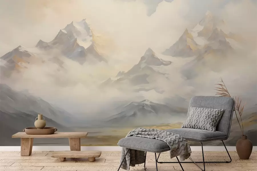 Papier peint Paysage de montagne imitation peinture w05873