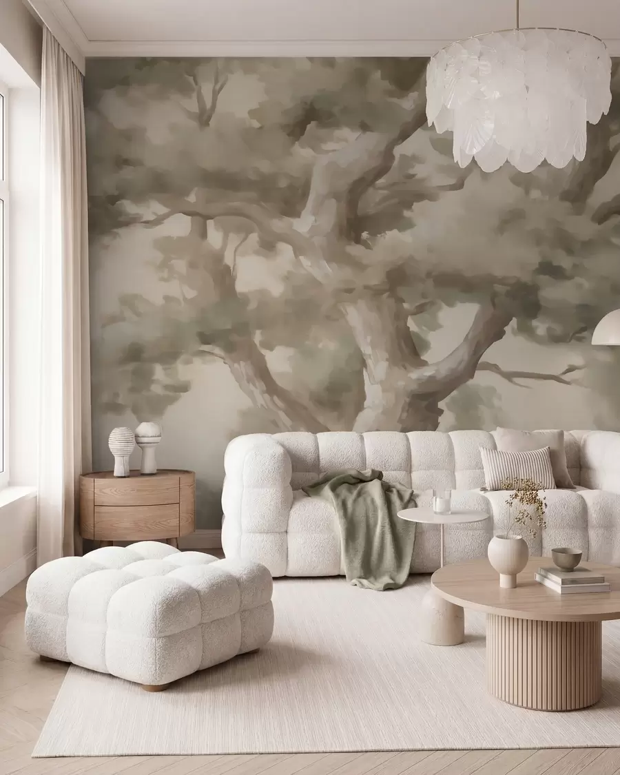 Papier peint Arbre abstrait, imitation d'une peinture w05875