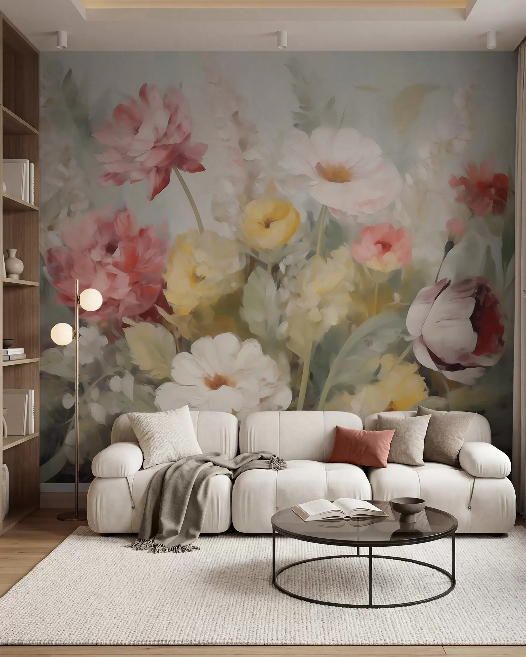 Papier peint Fleurs abstraites, imitation de peinture w05877