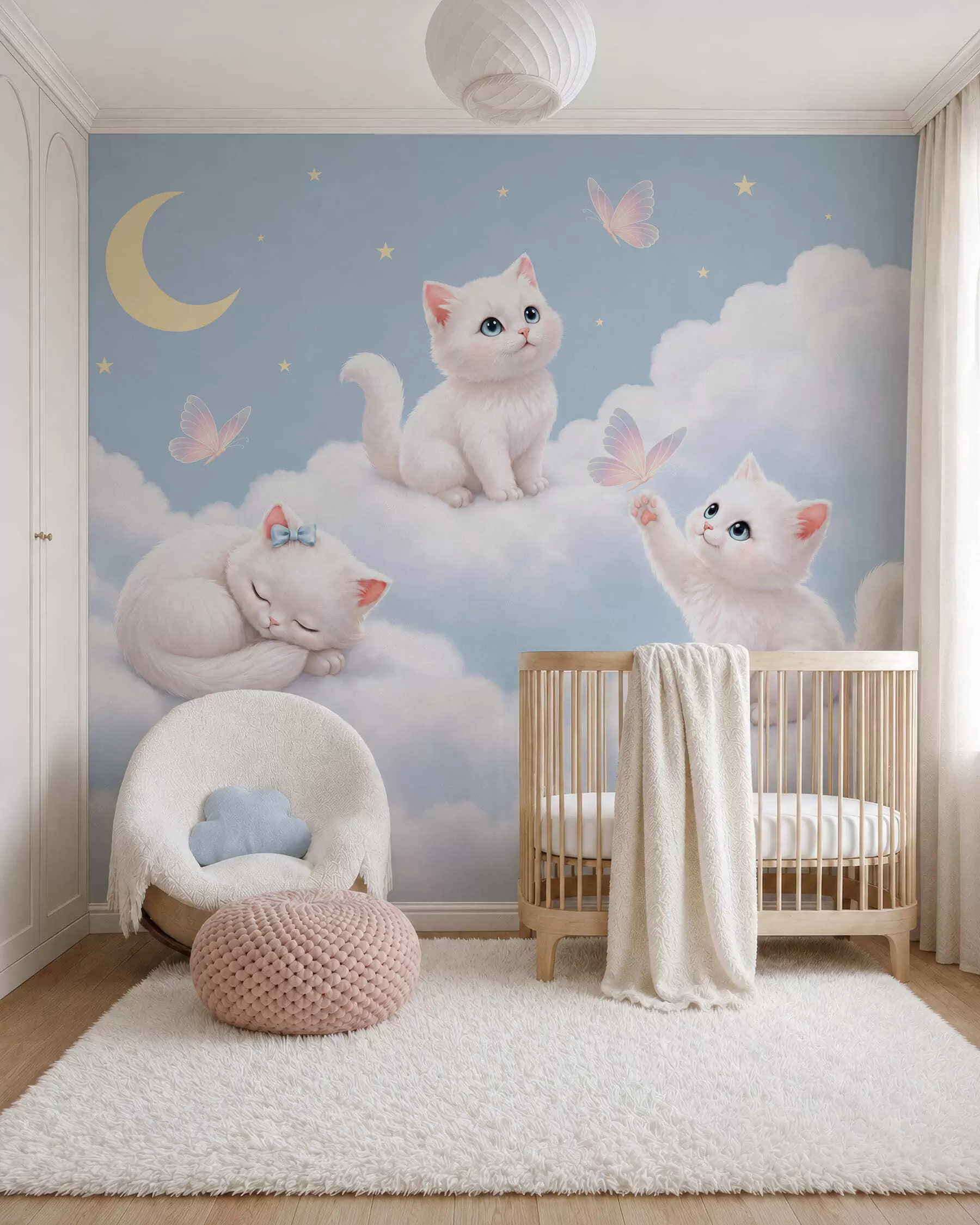 Papier peint Chatons dans les nuages w05841
