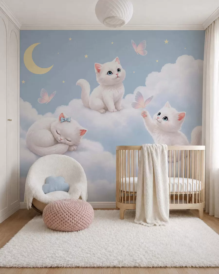 Papier peint Chatons dans les nuages w05841