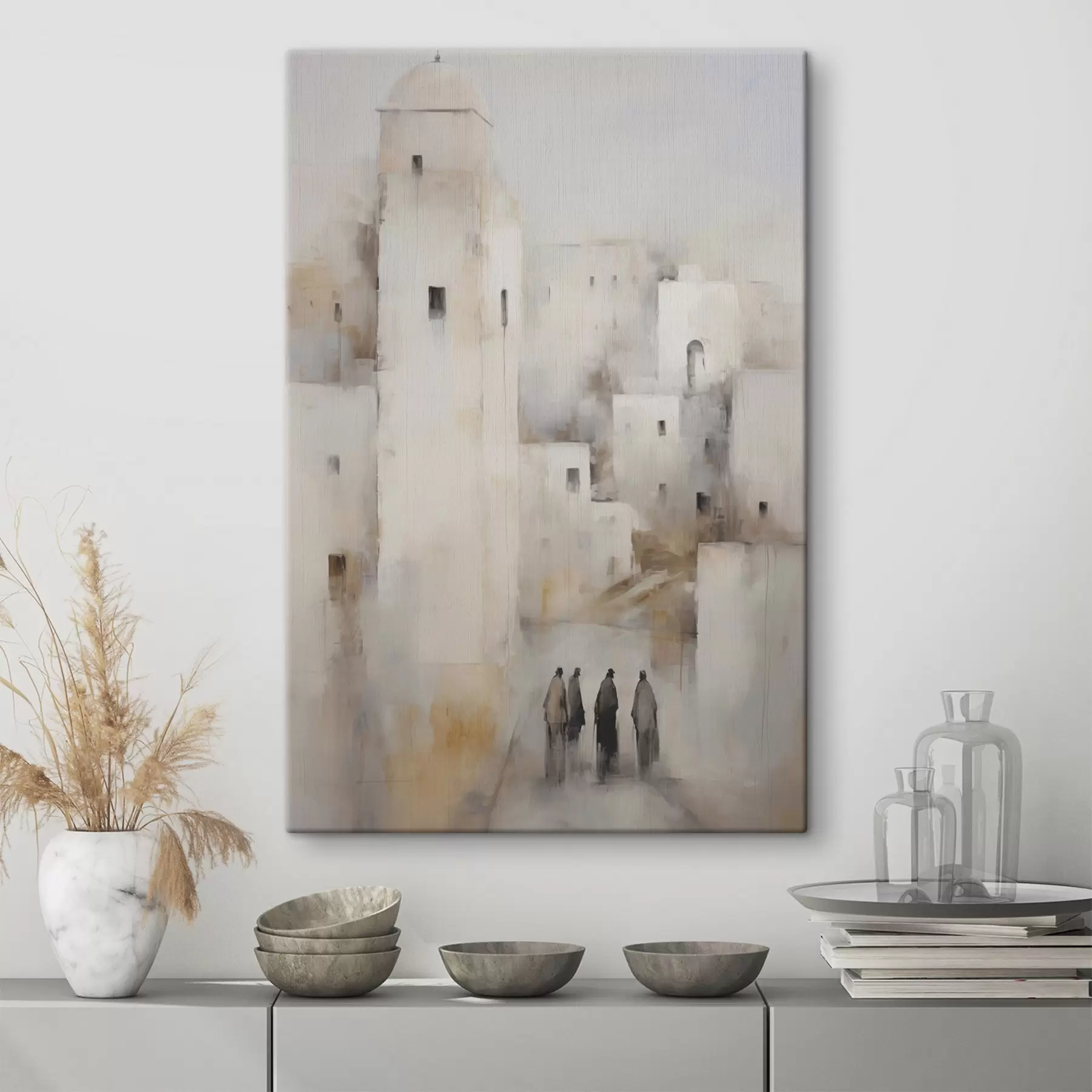 Tableau Ville abstraite antique, imitation d'un tableau s50409