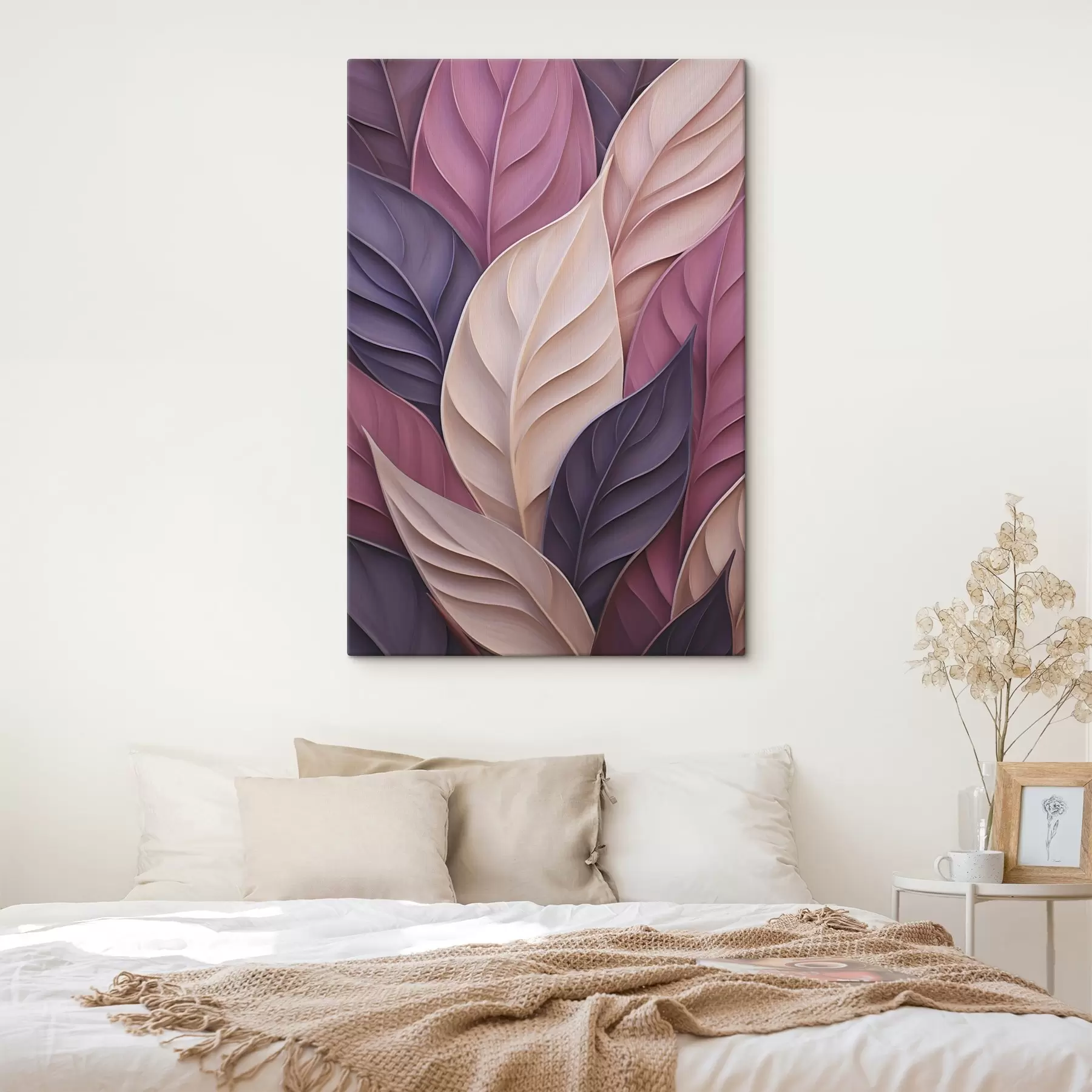 Tableau Abstraction avec imitation des lignes fluides des feuilles s50410