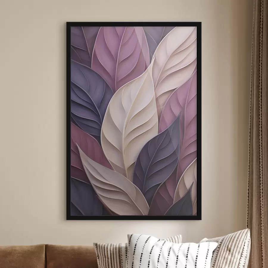 Papier peint Abstraction avec imitation des lignes fluides des feuilles f50410