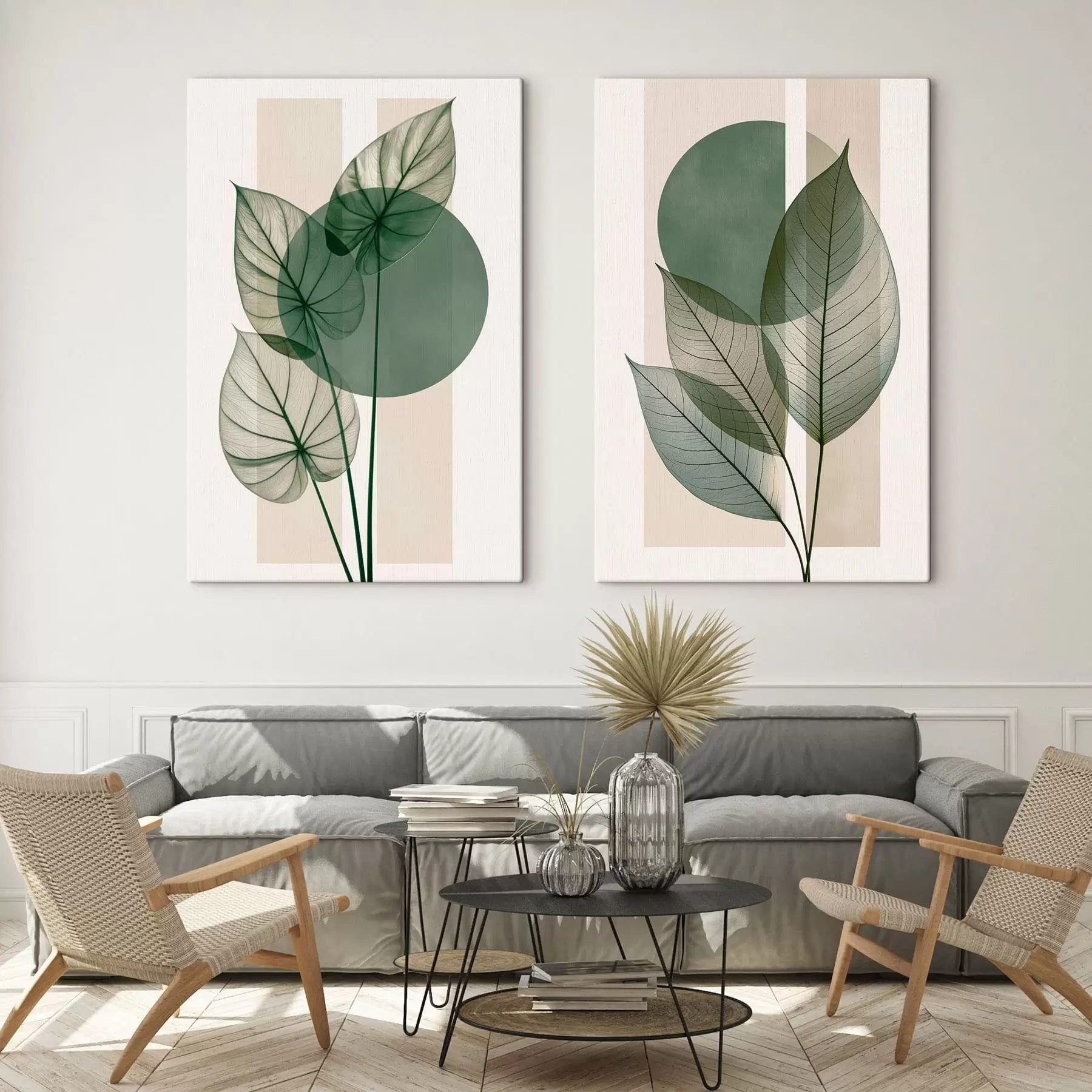 Tableau Abstraction aux feuilles délicates m30892