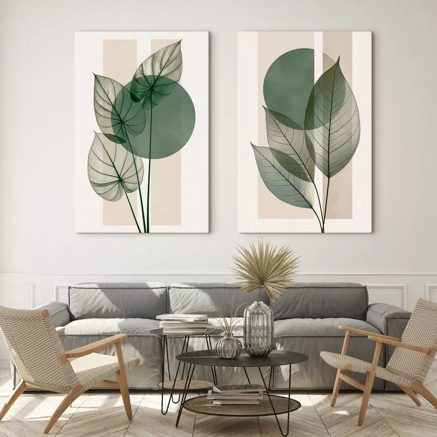 Tableau Abstraction aux feuilles délicates m30892