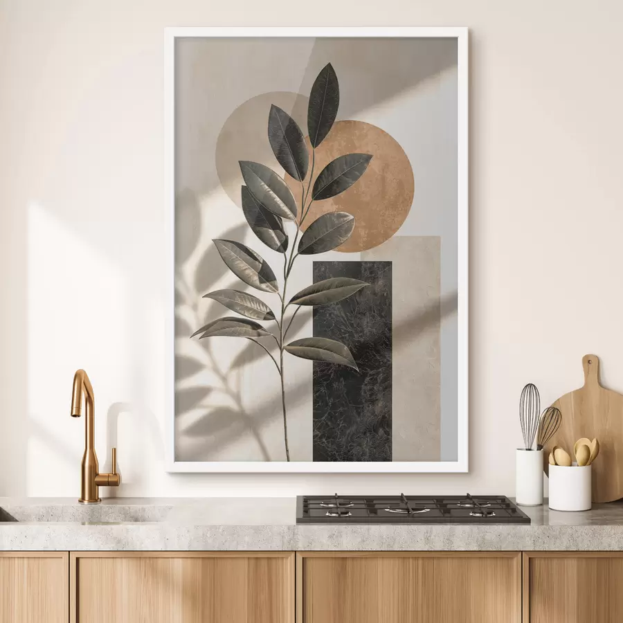Papier peint Branche aux formes géométriques f50460