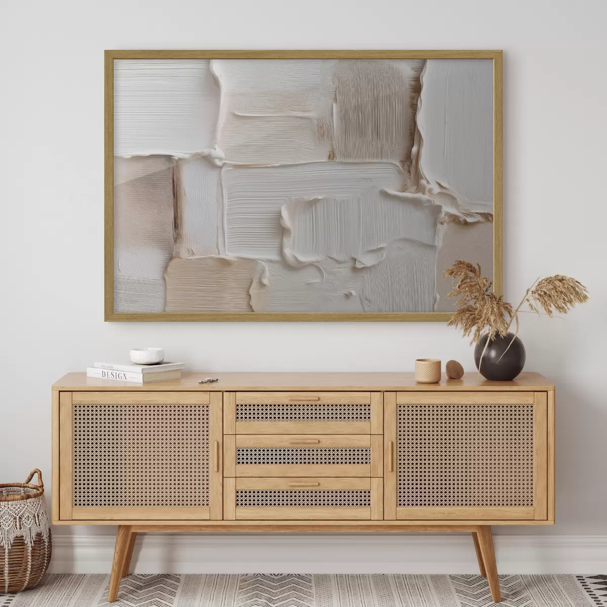 Poster Surface abstraite avec de larges coups de pinceau clairs f50440
