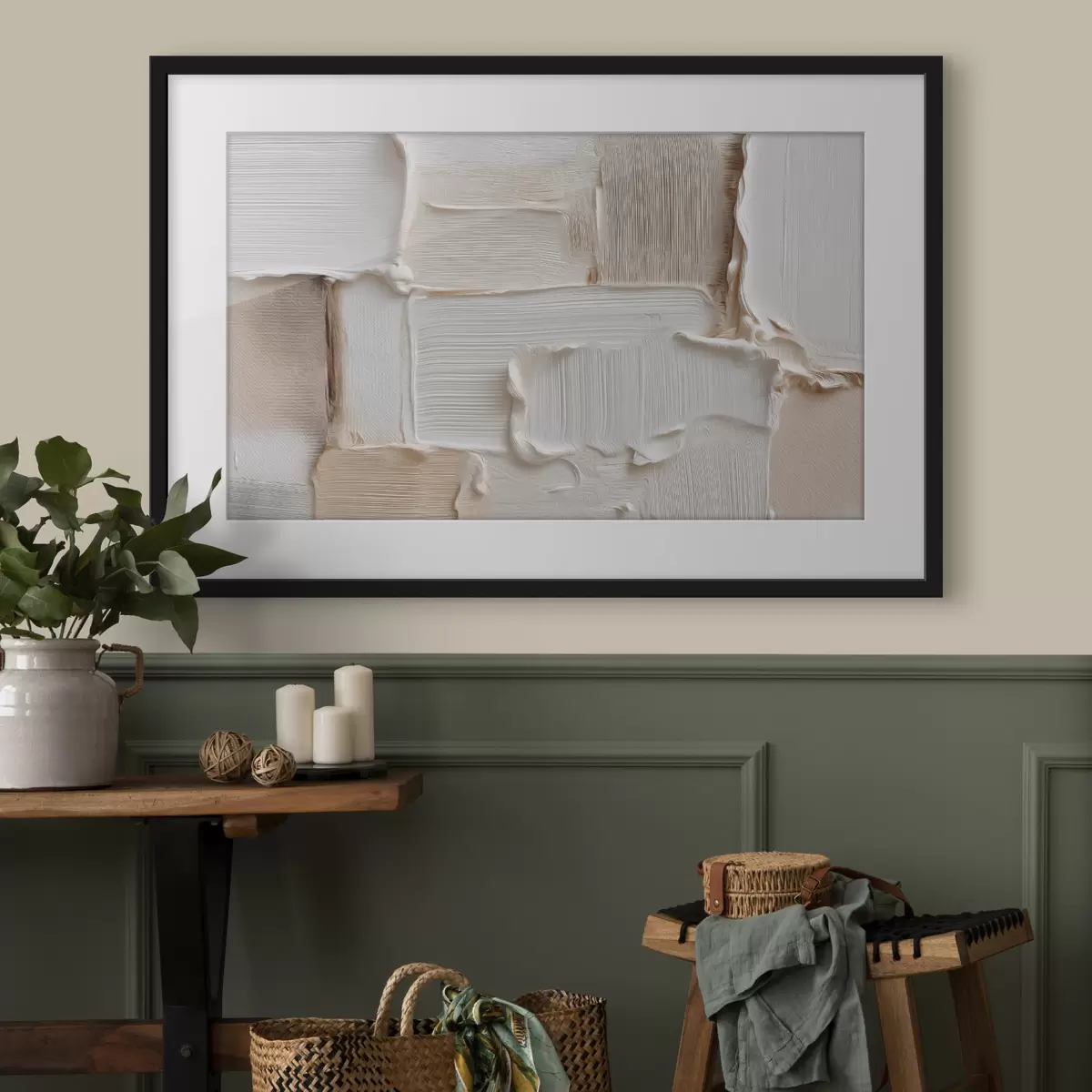 Poster Surface abstraite avec de larges coups de pinceau clairs f50440