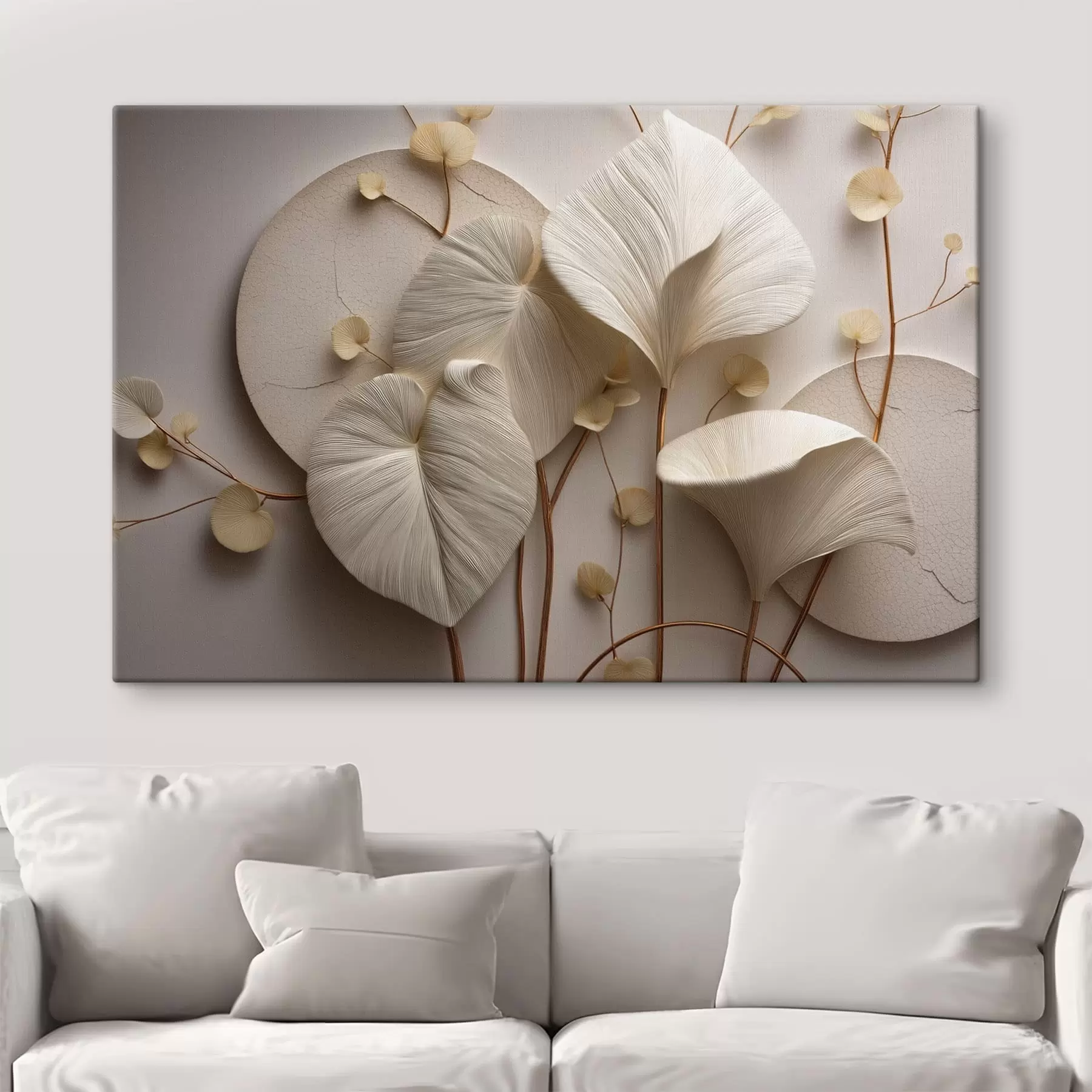 Tableau Des feuilles légères aux branches délicates, créant un effet de relief s50438