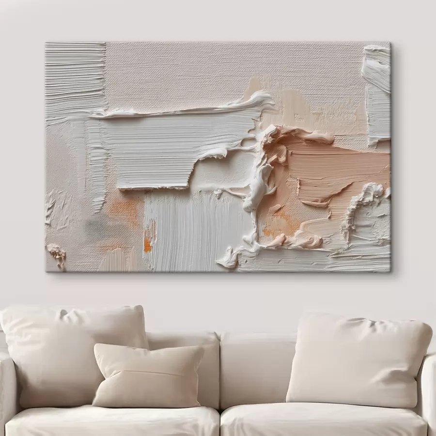 Tableau Composition abstraite aux coups de pinceau légers et denses s50439