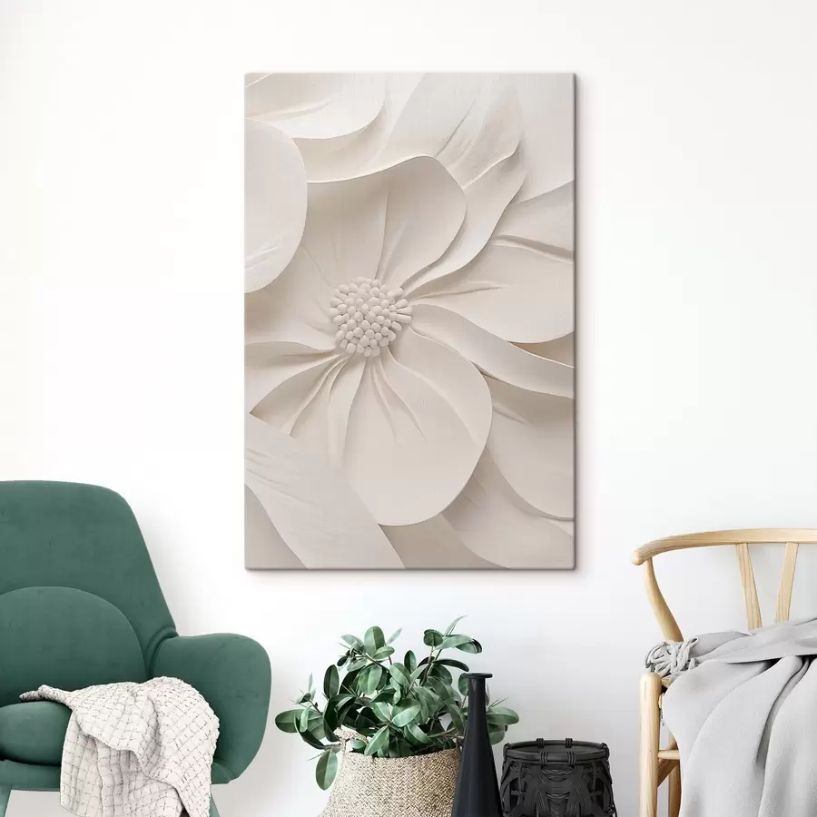 Tableau Fleur ouverte en relief s50400