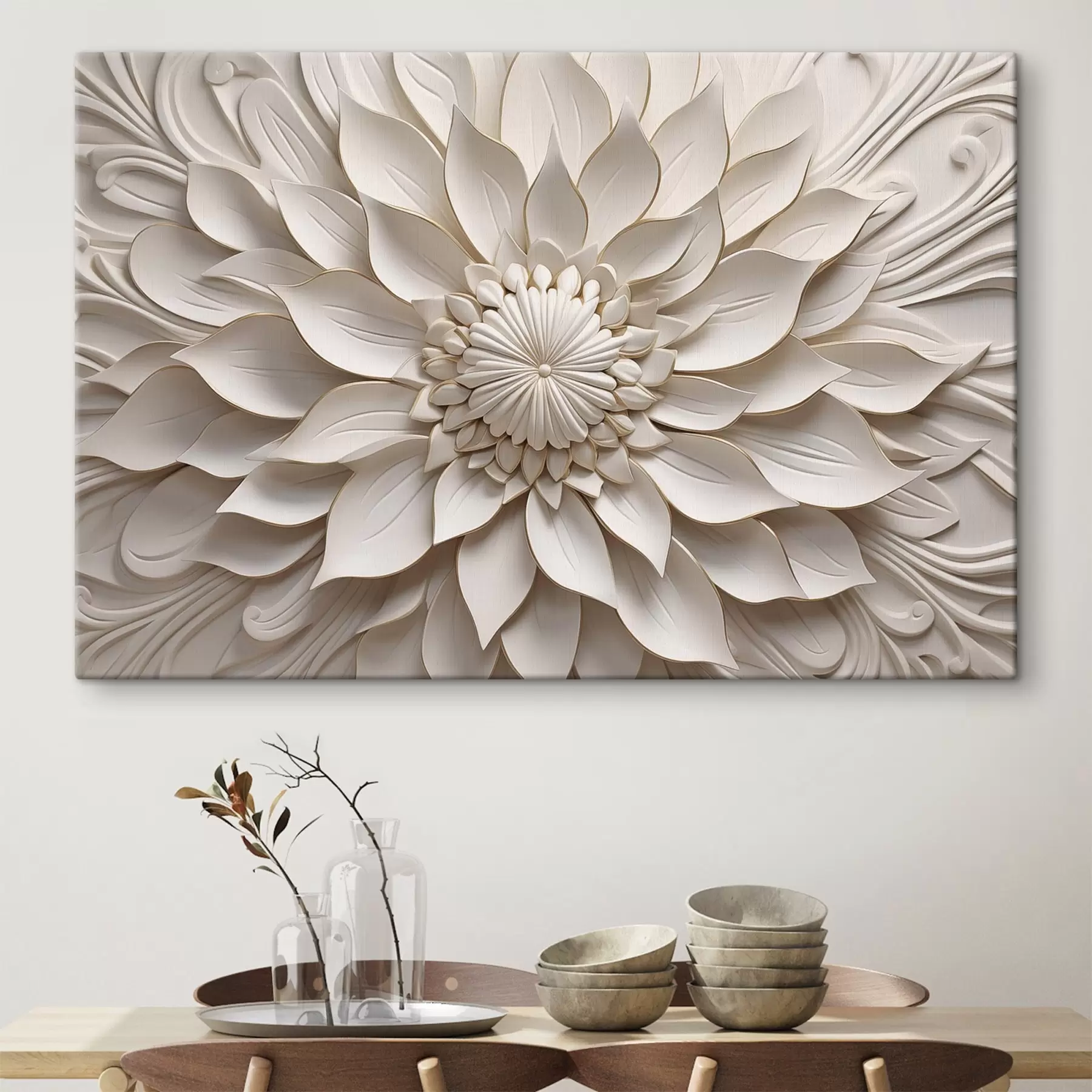 Tableau Relief « Pearl Dahlia » s50402