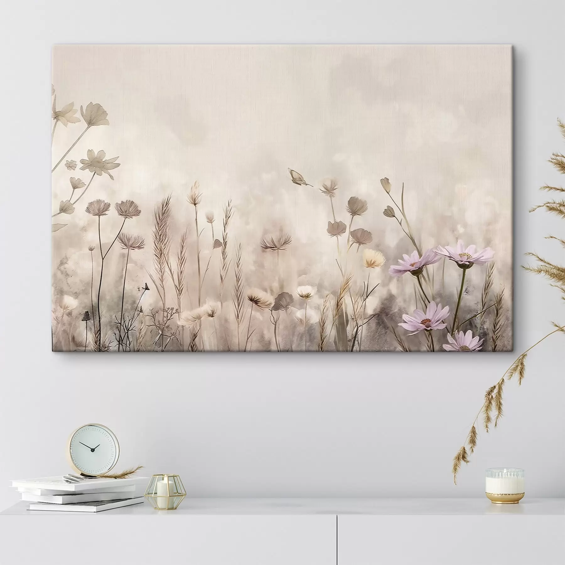 Tableau Pré délicate parsemée de fleurs sauvages s50403