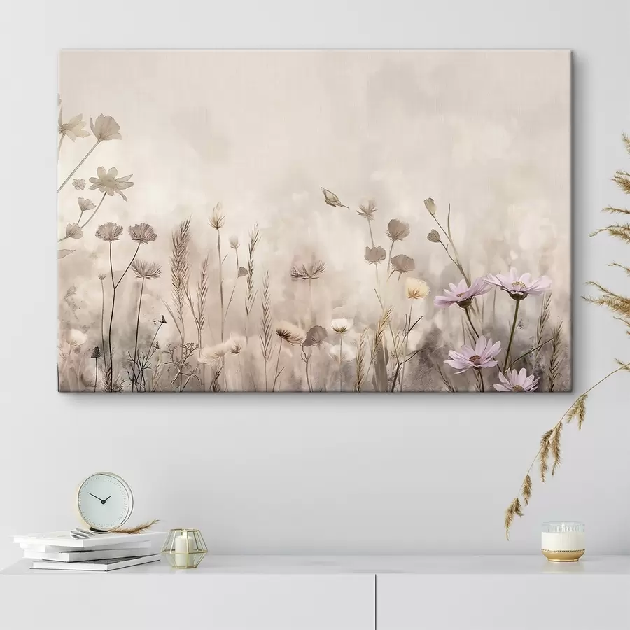 Tableau Pré délicate parsemée de fleurs sauvages s50403
