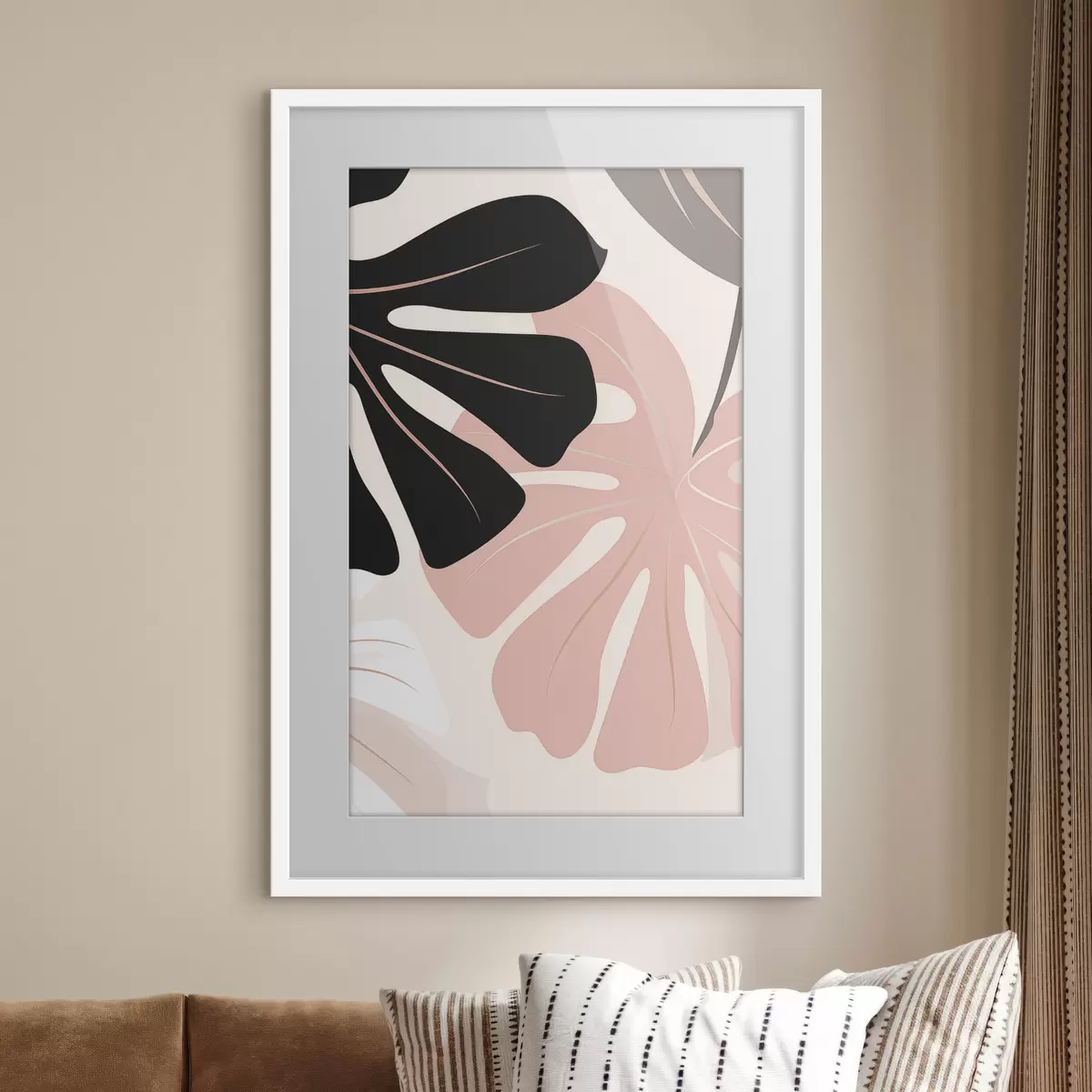 Poster Illustration représentant une feuille de monstera f50392