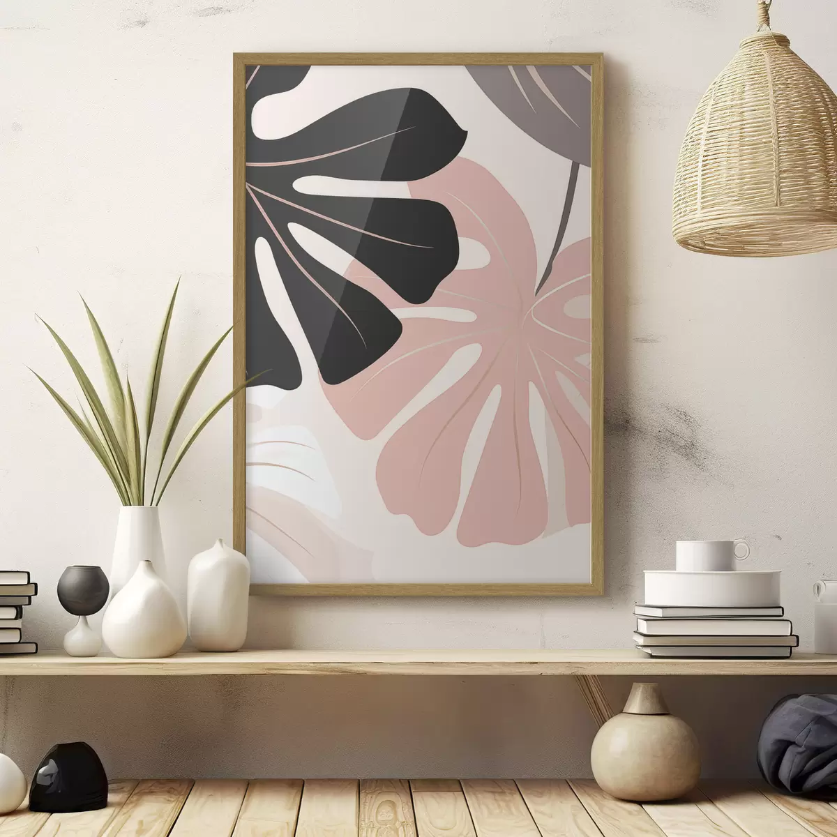 Poster Illustration représentant une feuille de monstera f50392