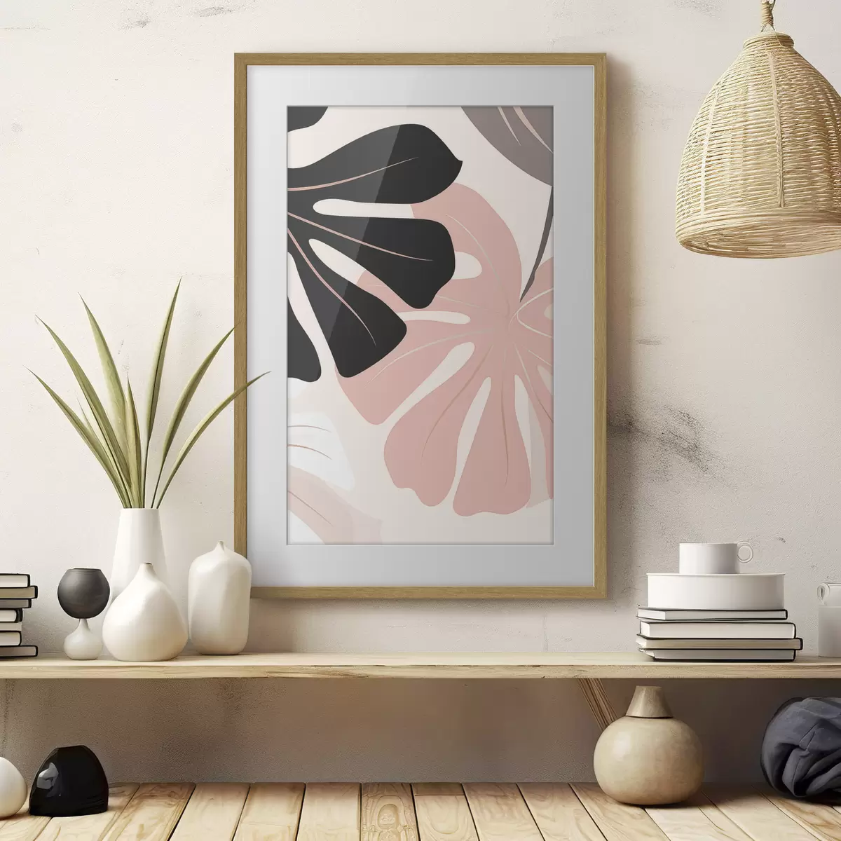 Poster Illustration représentant une feuille de monstera f50392