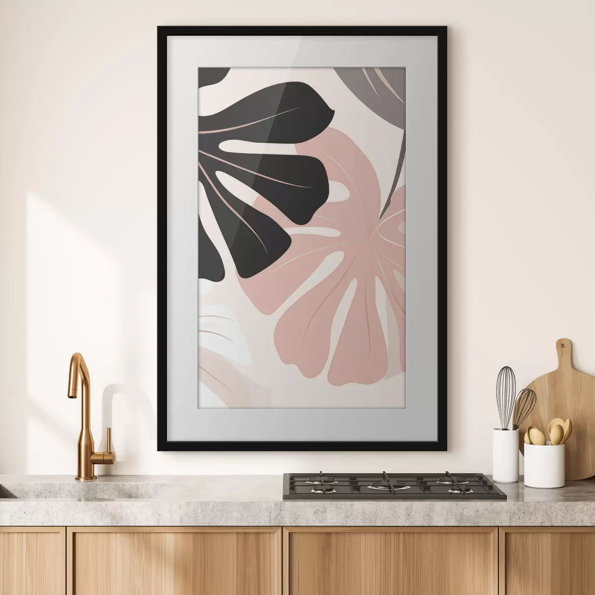 Poster Illustration représentant une feuille de monstera f50392