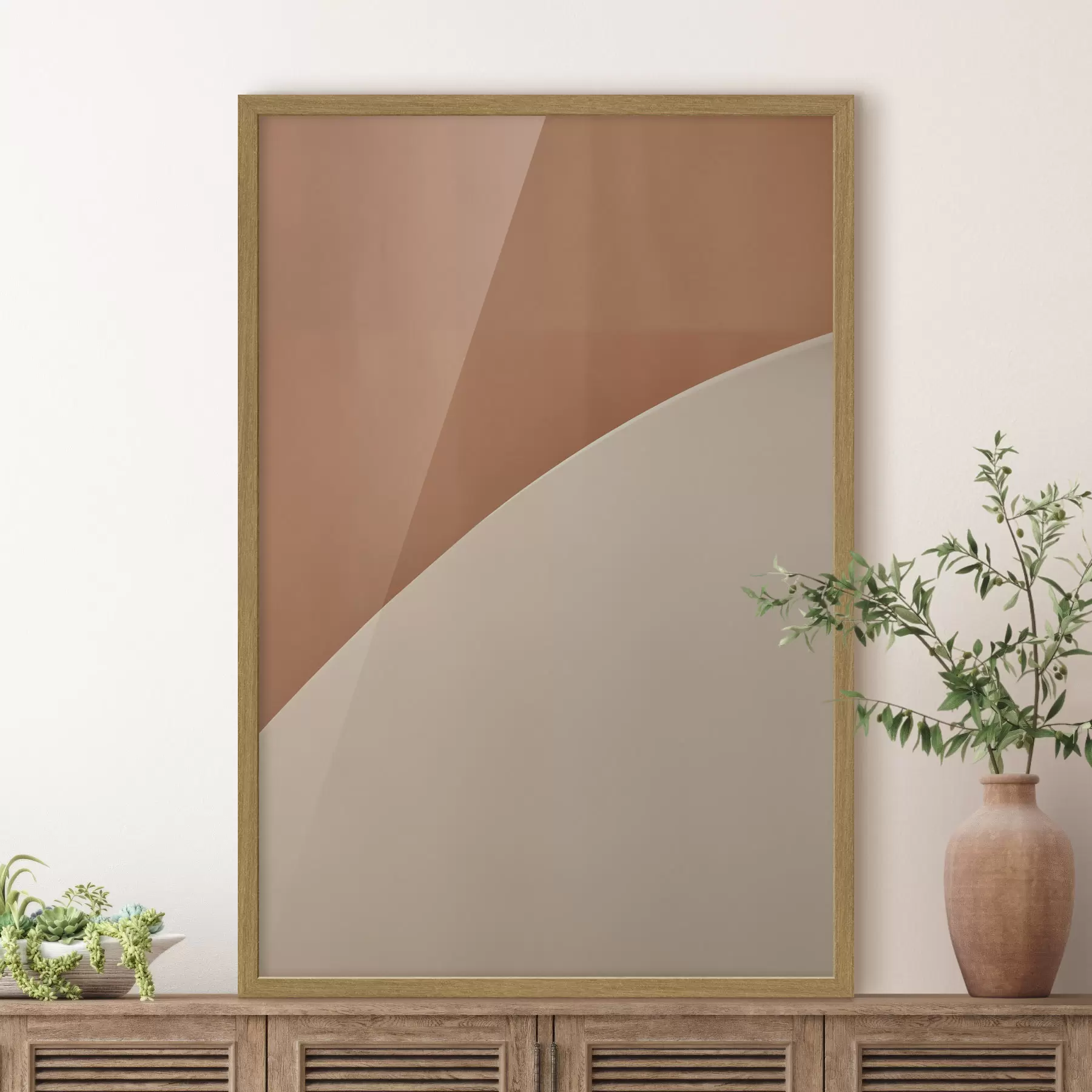 Papier peint Arc géométrique en terre cuite f50393