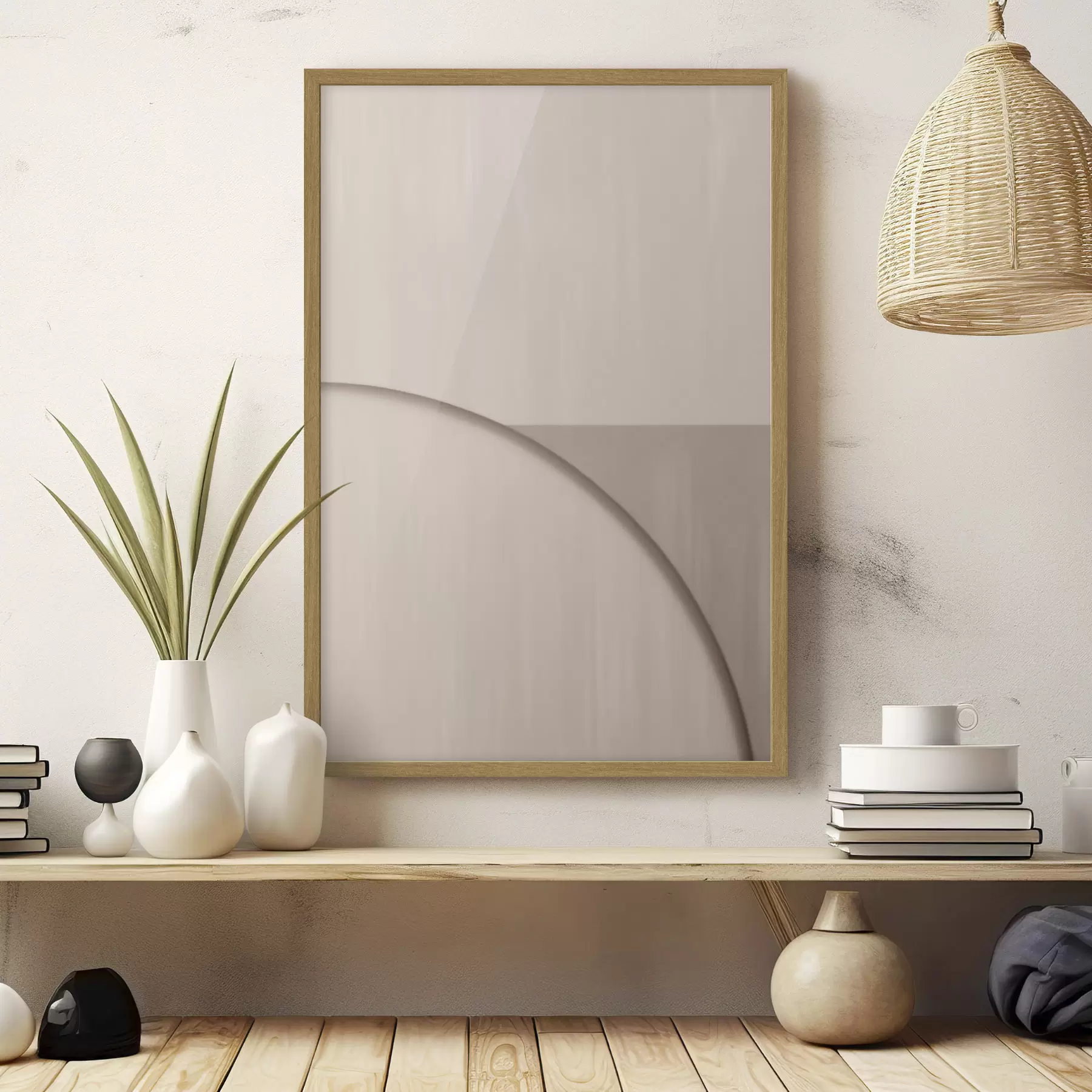 Papier peint Composition minimaliste dans les tons beiges f50398