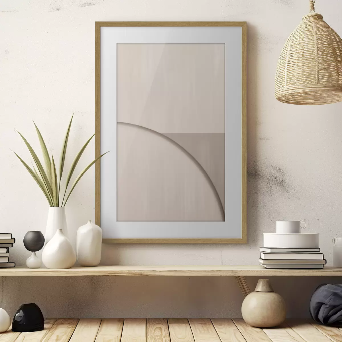 Poster Composition minimaliste dans les tons beiges f50398