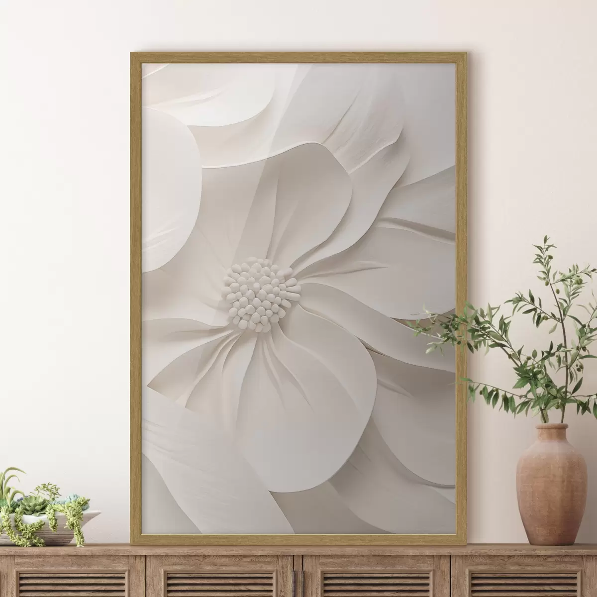 Poster Fleur ouverte en relief f50400