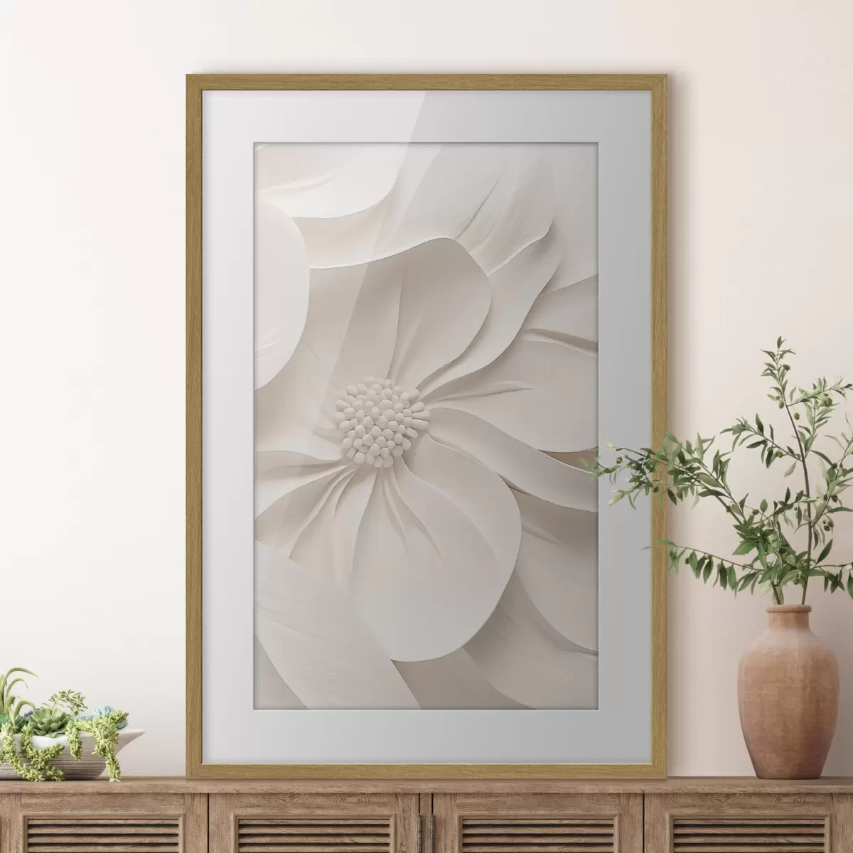 Poster Fleur ouverte en relief f50400