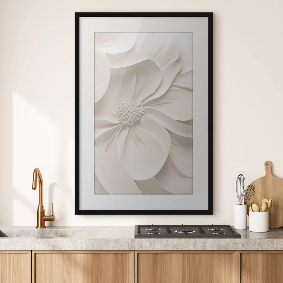 Poster Fleur ouverte en relief f50400