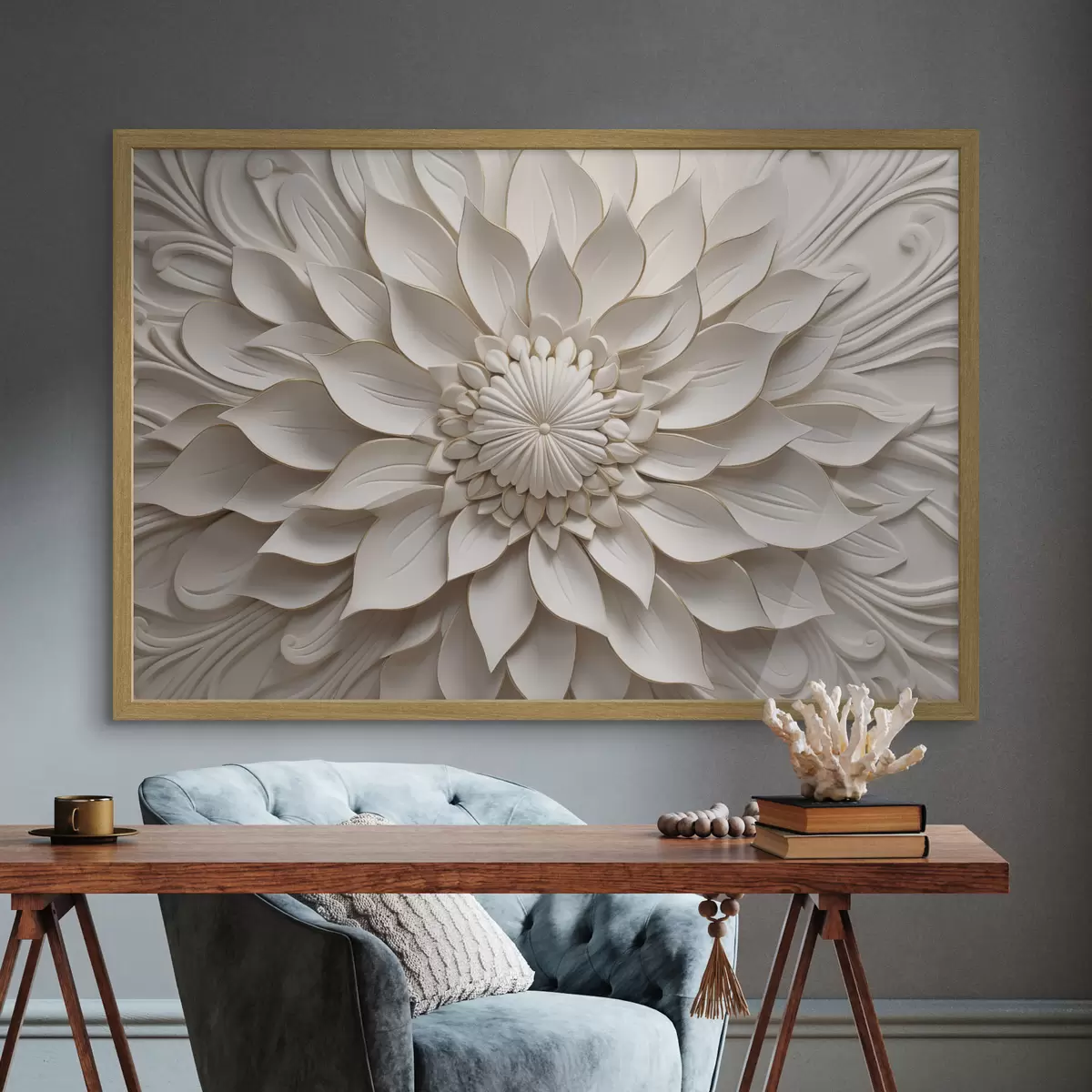 Poster Relief « Pearl Dahlia » f50402