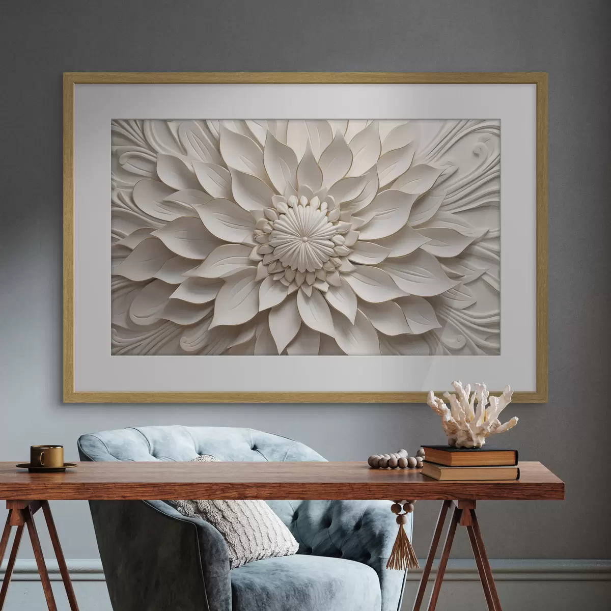 Poster Relief « Pearl Dahlia » f50402