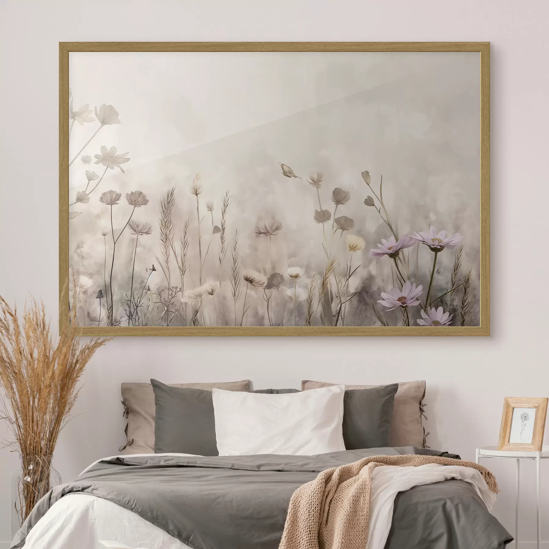 Papier peint Pré délicate parsemée de fleurs sauvages f50403
